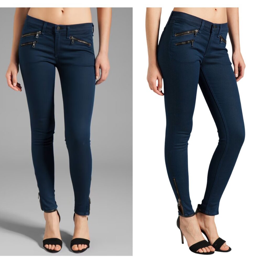 RAG & BONE Mid Rise Zipper Legging sz 27 stretch twill pants